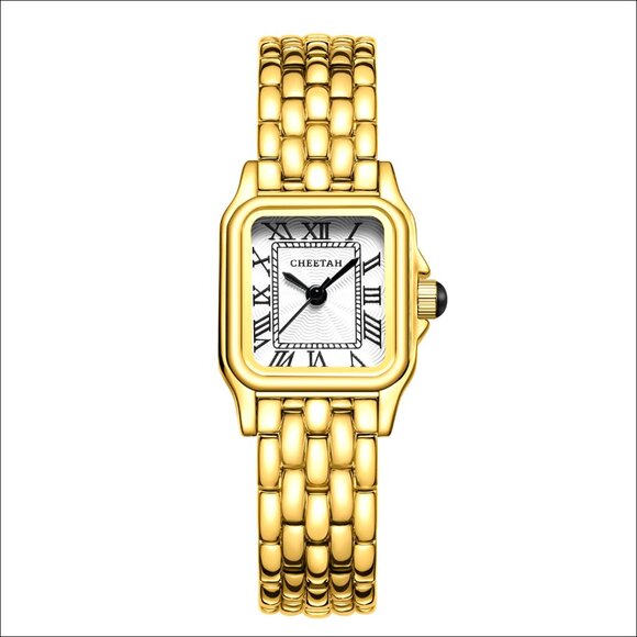 Small Rectangular Women\'s Watch with Roman Dial and Vintage Bracelet main image 6
